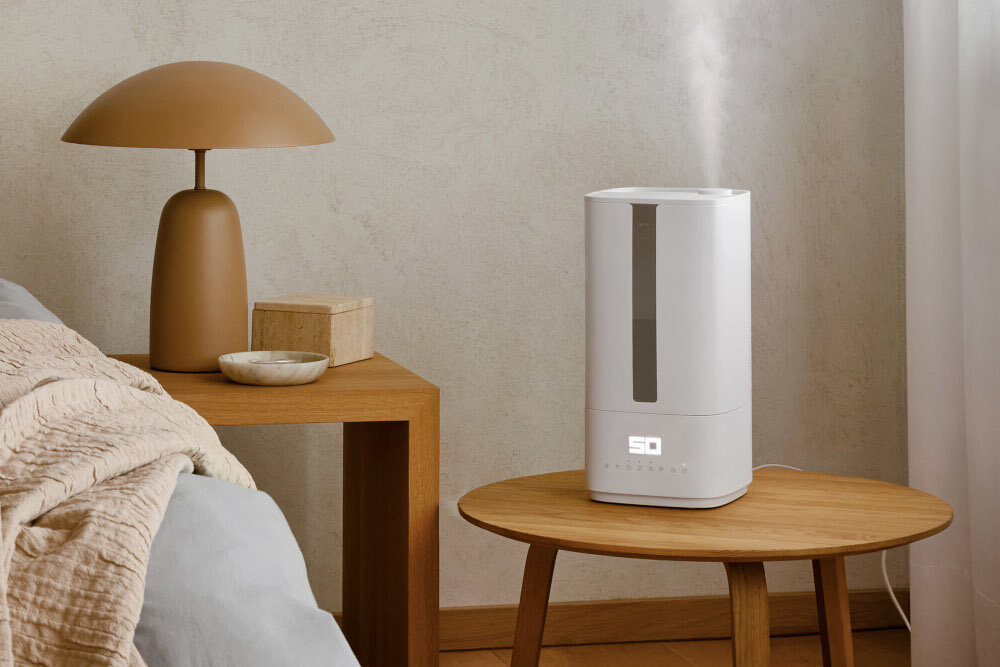 Nawilżacz ultradźwiękowy STADLER FORM Oliwier Biały Precyzyjne kierowanie mgiełki Regulowany wylot dostosowanie wypoczynek potrzeby