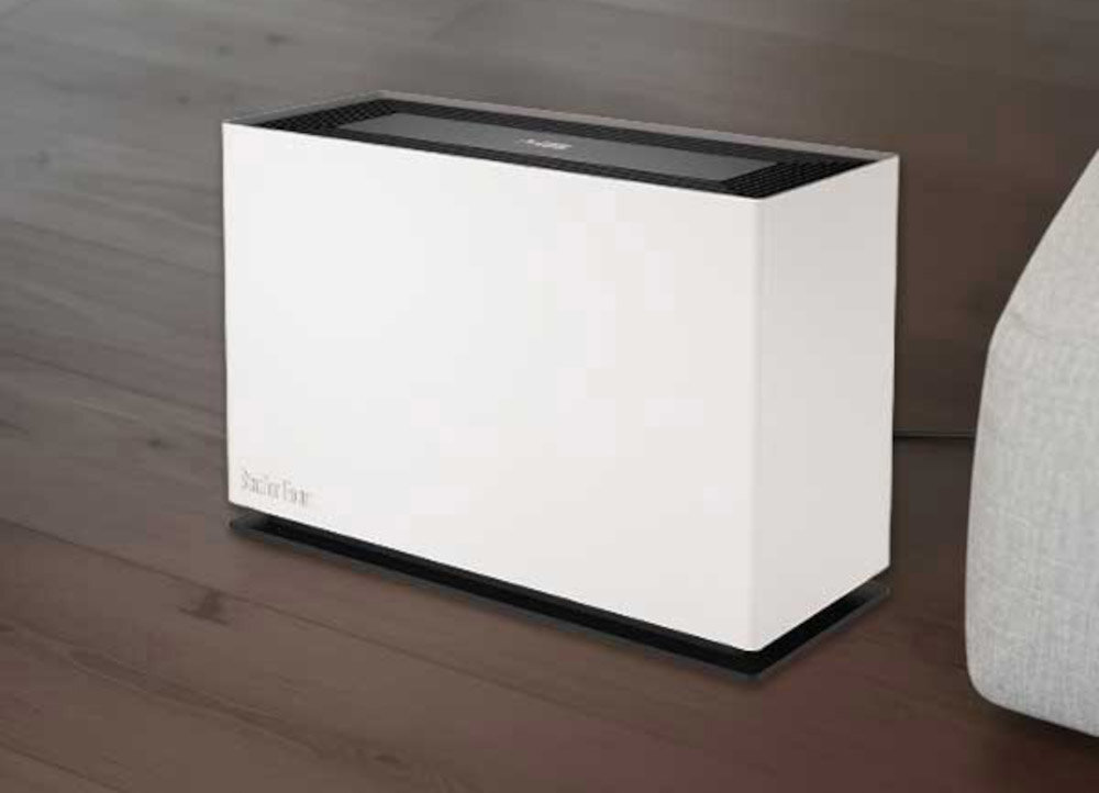 Nawilżacz ewaporacyjny STADLER FORM Noah Pro Biały Nawilża i aromatyzuje  we wbudowany dozownik zapachów ulubionych olejków eterycznych relaks samopoczucie dodaj kilka kropel zapachu wyjmowany dozownik