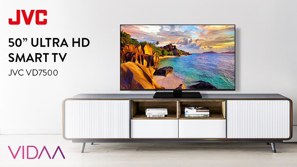 JVC LT-50VD7500- telewizor na szafce