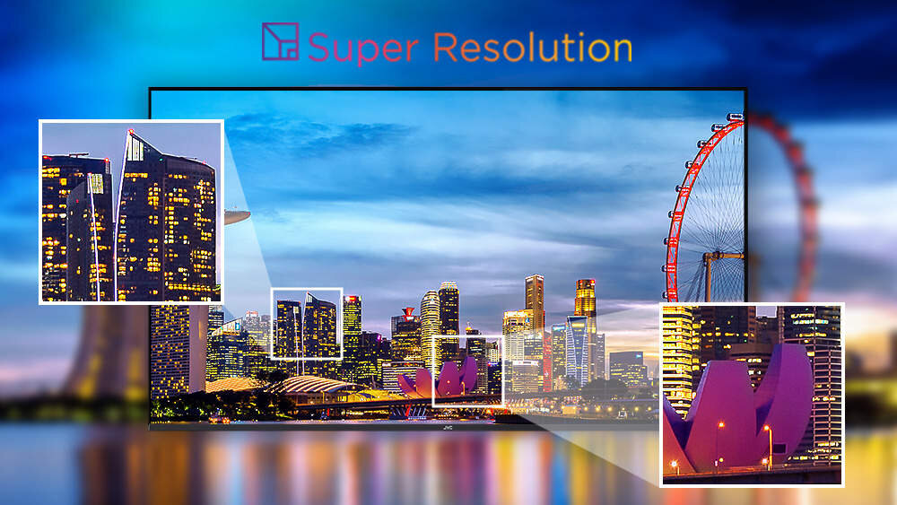 JVC LT-50VDQ7500  skalowania UHD jakości 4K Algorytmy - przedstawienie wysokiej rozdzielczości