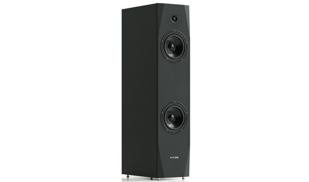 Kolumna głośnikowa PYLON AUDIO Sapphire 25 podłogowa pasywna o naturalnym i przestrzennym brzmieniu, kolumna głośnikowa po skosie na białym tle