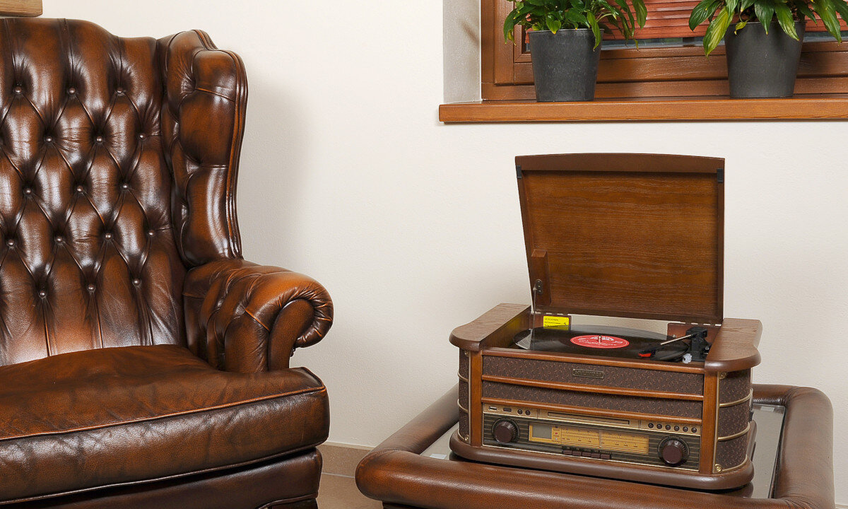 Gramofon HYUNDAI RTC-513RIP Brazowy stylowy design