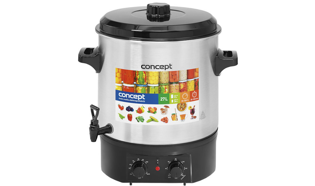 Garnek elektryczny CONCEPT ZH0030 Czarno-srebrny funkcja utrzymywania ciepła timer pojemność ustawienia zakres temperatura możliwości