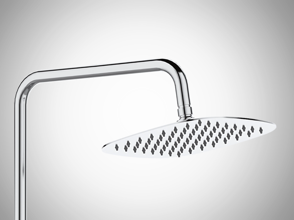 DESZCZOWNIA Z BATERIĄ INVENA GLAMOUR AU-05-B01-V chrom natrysk deszczownica Ruchomy natrysk górny miękki równy strumień system Anti-Calc ochrona