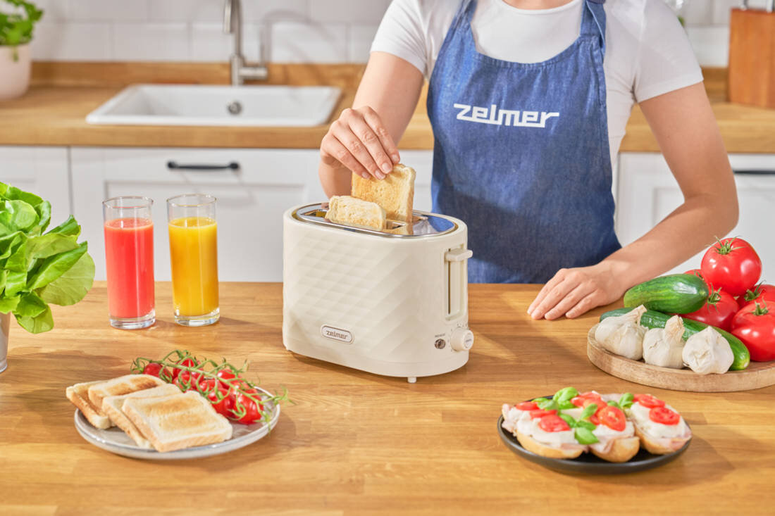 Toster ZELMER ZTS7632F  Trzy tryby działania  dopasuje się do Twojego rytmu jeden przycisk proste rozwiązanie tosty