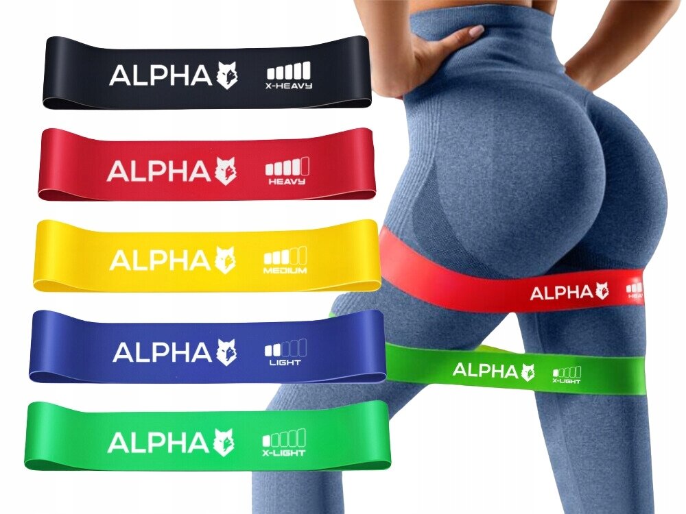 Zestaw gum do ćwiczeń ALPHA Mini Band PB-03 większy zakres ruchu i elastyczności, do różnych ćwiczeń, płynniejsza praca mięśni