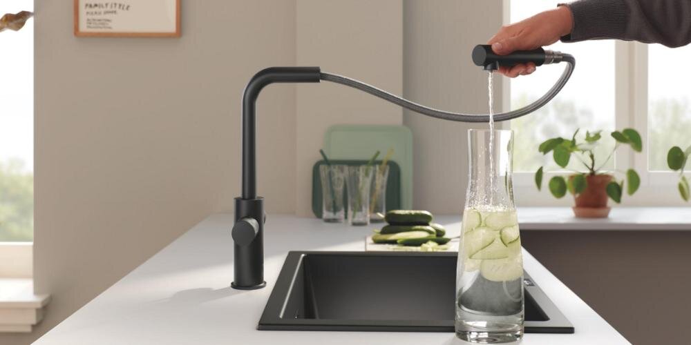 GROHE Blue Pure Minta 30590KF0 woda gazowana niegazowana przycisk pragnienie kamień smak