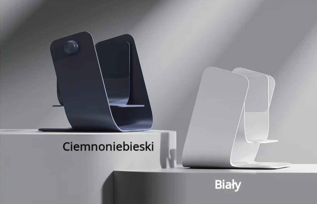 Stojak pod projektor WANBO Mozart Series Gimbal WBBA04 minimalistyczny design dwa kolory, dwa kolory stojaków stojące na postumentach