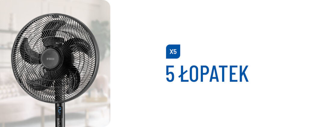 Wentylator NOVEEN F535 5 łopatek silny i równomierny przepływ powietrza wybór przestrzeń