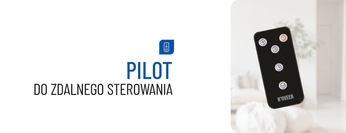 Wentylator NOVEEN F535 Pilot do zdalnego sterowania regulować prędkość włączać oscylację ustawiać timer wygoda komfort