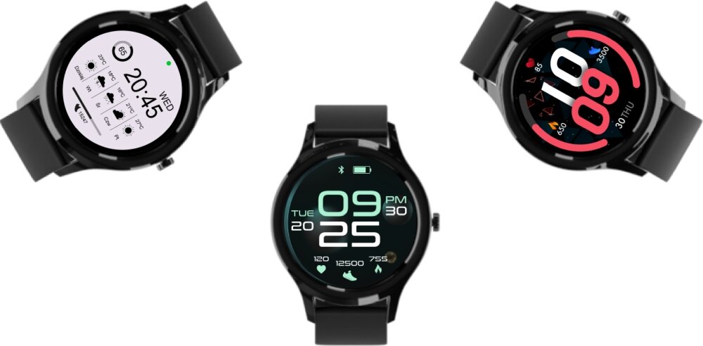 Smartwatch FOREVER Forevive 3 SB-340 ekran bateria czujniki zdrowie sport pasek ładowanie pojemność rozdzielczość łączność sterowanie krew puls rozmowy smartfon aplikacja