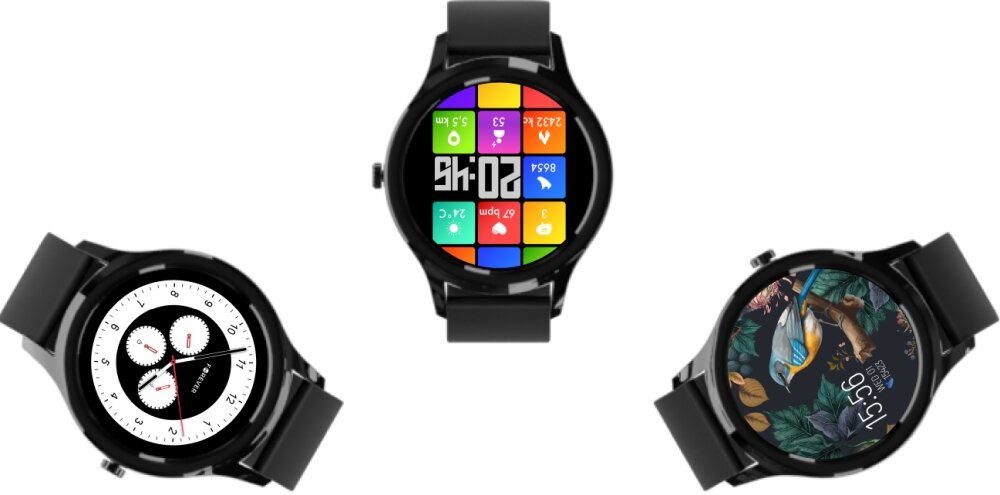 Smartwatch FOREVER Forevive 3 SB-340 ekran bateria czujniki zdrowie sport pasek ładowanie pojemność rozdzielczość łączność sterowanie krew puls rozmowy smartfon aplikacja