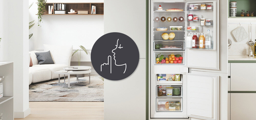 LODÓWKA CANDY CBT5518DW cicha praca bezgłośnie 34 dB