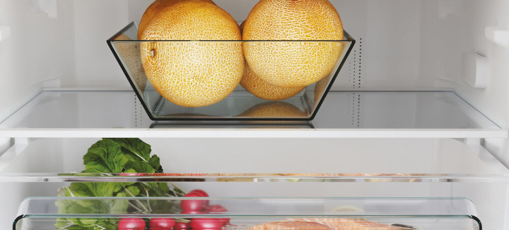 LODÓWKA CANDY CBT5518DW szkło hartowane bezpieczne półki stabilne wytrzymałe