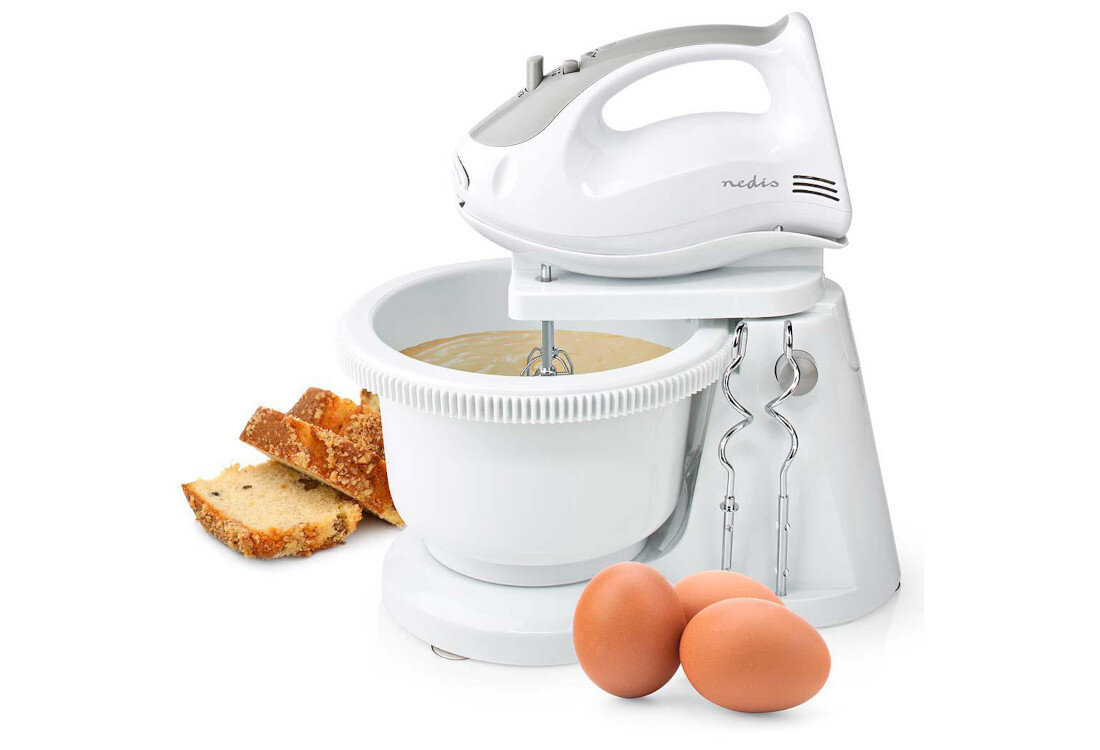 Mikser NEDIS KAHM110CWT moc 5-stopniowa regulacja prędkosci funkcja turbo do różnych zadań perfekcyjne rezultaty