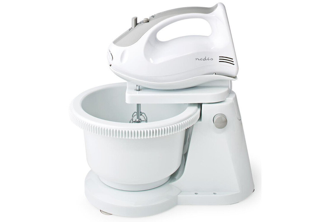 Mikser NEDIS KAHM110CWT łatwość czyszczenia  Lekka konstrukcja waga ergonomiczny uchwyt ułatwienie obsługa wyjmowane akcesoria  czyszczenie