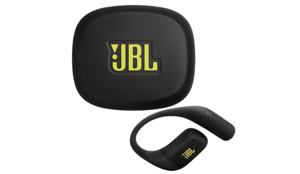 JBL Endurance Zone Bluetooth 5.4 stabilne połączenie niska moc nadajnika, słuchawki z etui ładującym od frontu na białym tle