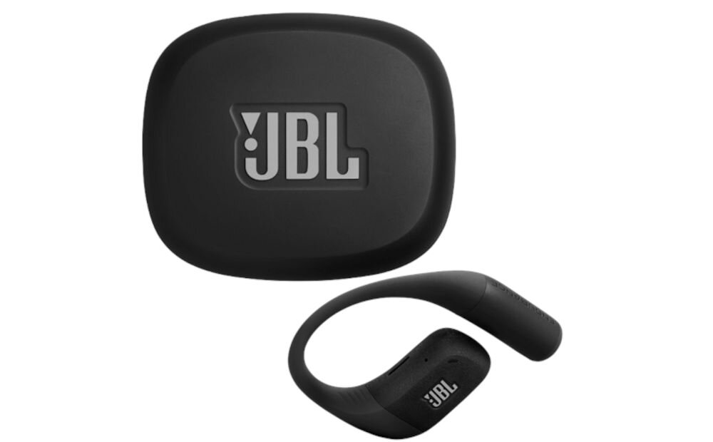 JBL Endurance Zone Bluetooth 5.4 stabilne połączenie niska moc nadajnika, słuchawki z etui ładującym od frontu na białym tle