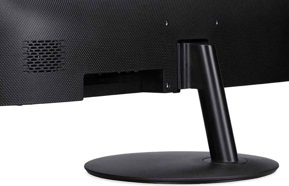 Monitor ACER SA322QUEBMIPX 31.5 cala 2560x1440px IPS 100Hz 1 [VRB] prezentacja monitora od tyłu pod kątem na białym tle zbliżenie różne urządzenia wygoda elastyczność