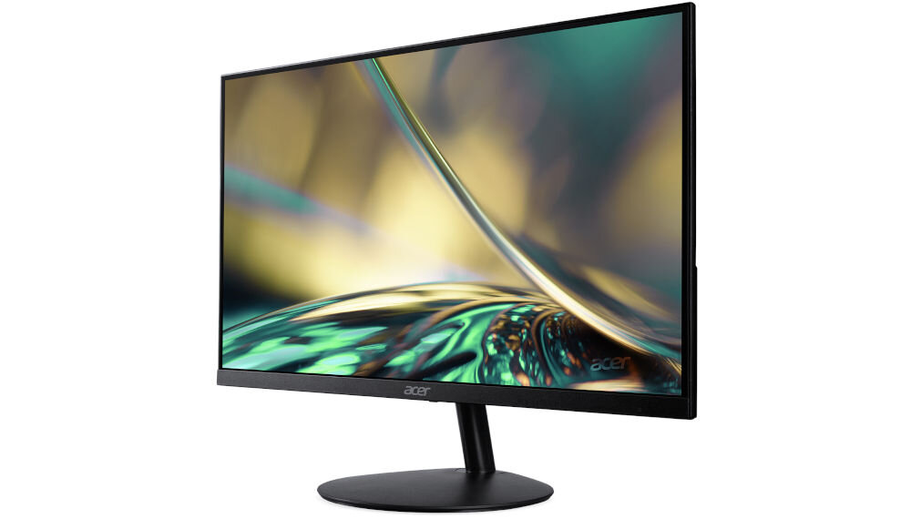 Monitor ACER SA322QUEBMIPX 31.5 cala 2560x1440px IPS 100Hz 1 [VRB] prezentacja monitora na białym tle od przodu pod kątem elegancki design stabilność podstawa stabilność