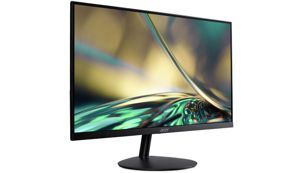 Monitor ACER SA322QUEBMIPX 31.5 cala 2560x1440px IPS 100Hz 1 [VRB] prezentacja monitora od przodu pod kątem na białym tle NTSC 72% intensywne kolory immersja przyjemny dla oka obraz