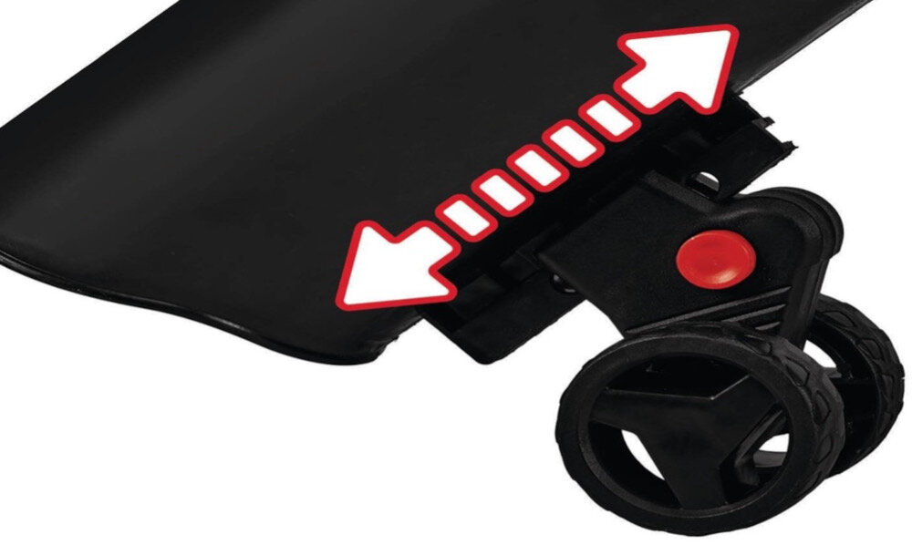 Odkurzacz do liści elektryczny EINHELL GC-EL 3000 E 3433320 zbliżenie na koła strzałki pokazujące regulację praktyczny pasek na ramię ułatwia przenoszenie urządzenia i zmniejsza obciążenie pleców regulowane koła prowadzące dopasować wysokość do rodzaju podłoża zintegrowane zabezpieczenie kabla ochrona przed przypadkowym wyrwaniem lub uszkodzeniem