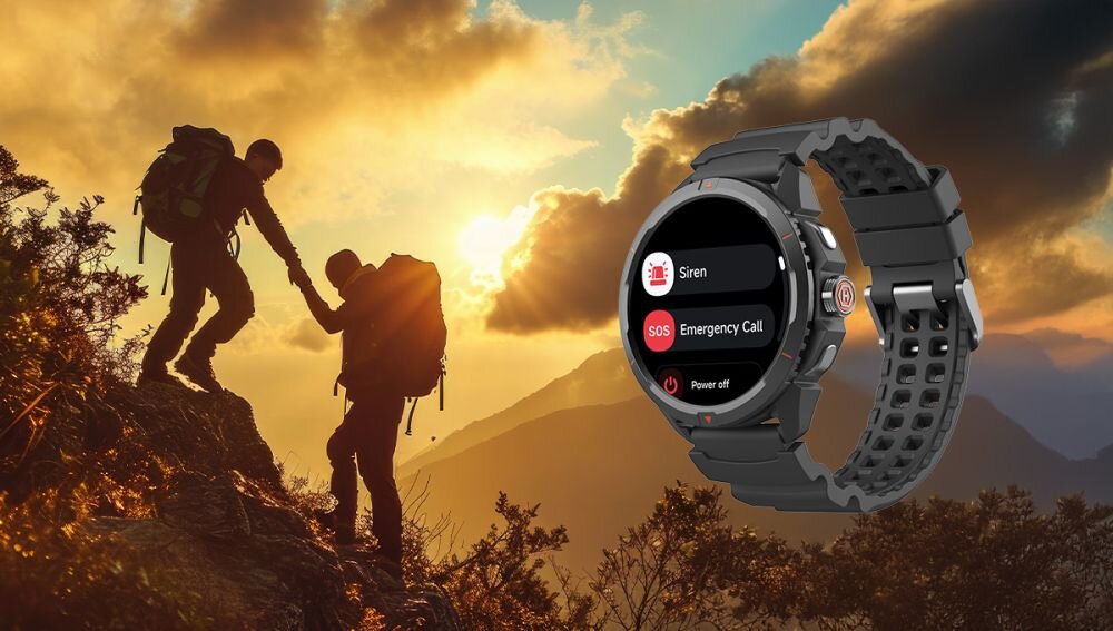 Smartwatch HAMMER Watch 2 wbudowana latarka led bezpieczenstwo gps led
