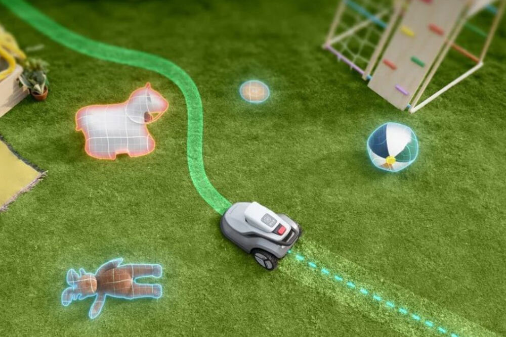 Robot koszący TERRAMOW V600 Bez przewodu ograniczającego Bluetooth/Wi-Fi 600 m2, robot, kamera, nawigacja, kosiarka, Robot koszący omijający zabawki na trawniku.   
