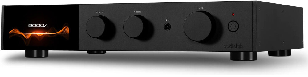 Audiolab 9000A DAC ESS9038Pro HyperStream II Time Domain Jitter Eliminator PCM DSD wysokiej rozdzielczości, wzmacniacz po skosie na białym tle