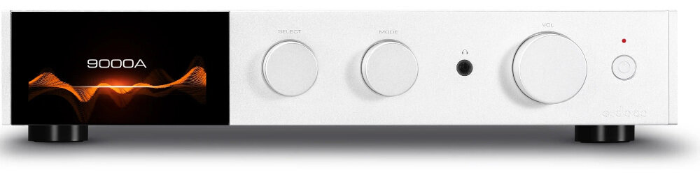Audiolab 9000A przedwzmacniacz gramofonowy MM JFET korektor RIAA, wzmacniacz od frontu na białym tle