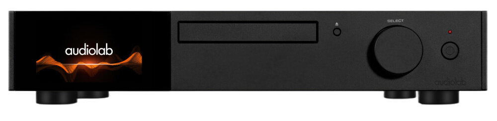 AUDIOLAB 9000CDT izolacja od wibracji aluminiowa obudowa zasilacz, Odtwarzacz CD od frontu na białym tle