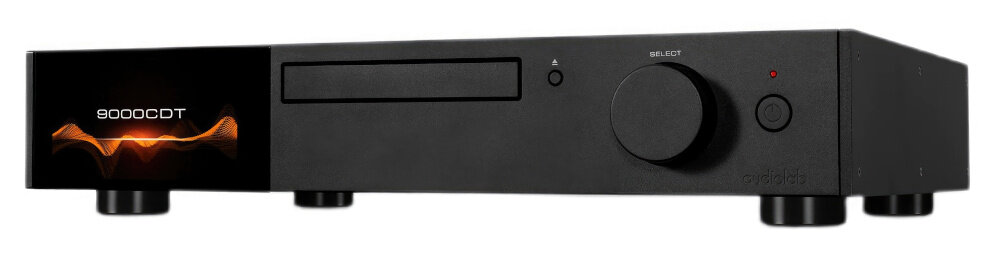 AUDIOLAB 9000CDT odtwarzanie plików cyfrowych WAV AAC WMA MP3 USB, Odtwarzacz CD po skosie na białym tle