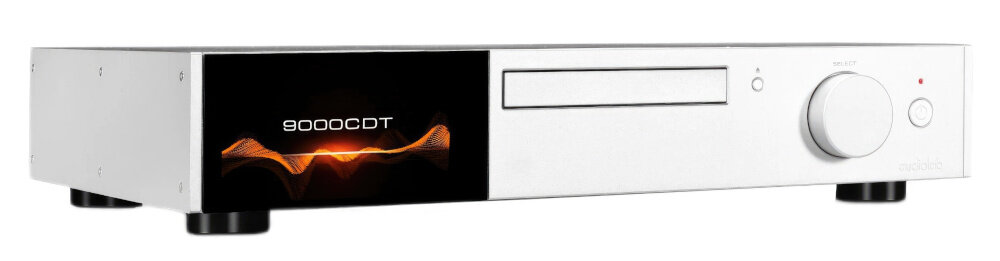 AUDIOLAB 9000CDT kompatybilność FAT12 FAT16 FAT32 USB HDD, Odtwarzacz CD po skosie na białym tle
