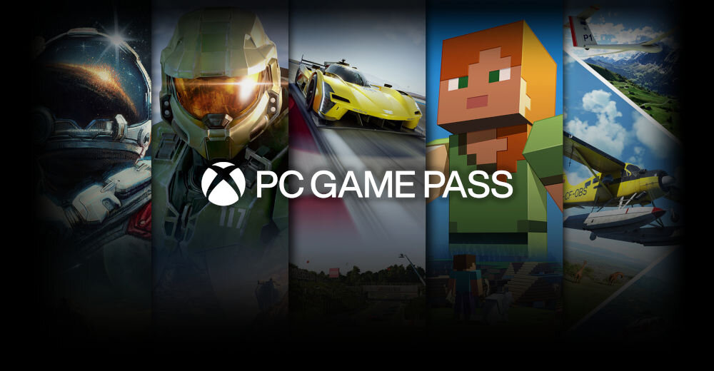 Konsola ACER Nitro Blaze 7 Czarny napis z ikoną PC Game Pass w tle gry trzymiesięczny dostęp do PC Game Pass z EA Play bez dodatkowych opłat