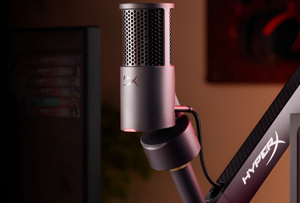Mikrofon HYPERX SoloCast 2 Kardioidalny Mikrofon HyperX SoloCast 2 zamontowany w ramieniu mikrofonowym HyperX gwinty mocowanie do większości ramion twórcy streamerzy
