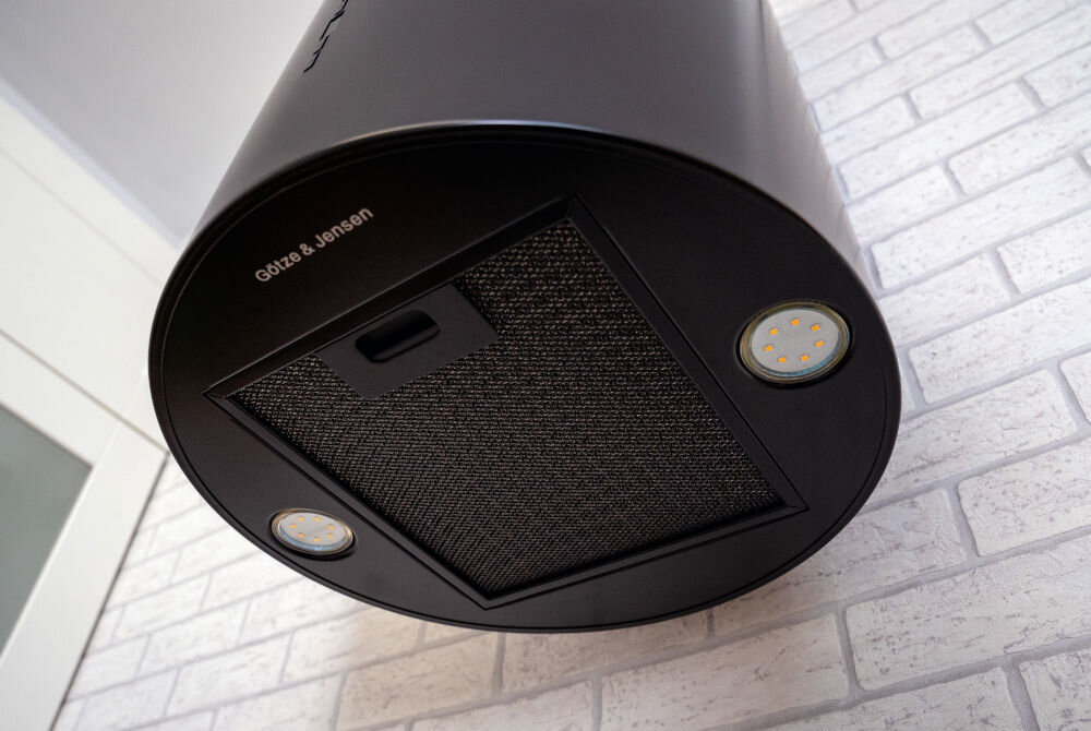 OKAP GOTZE & JENSEN WH701KS bok filtr kolor czarny 2 punkty światła Tryb pochłaniacza i wyciągu wentlacja filtr węglowy osobno