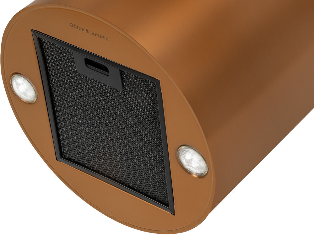 OKAP GOTZE & JENSEN WH701MS widok z dołu filtr kolor czarny 2 punkty światła żarówki Oświetlenie LED energooszczędne jasne światło klimatyczne