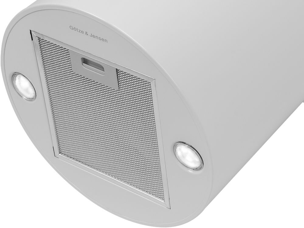 OKAP GOTZE & JENSEN WH701WS widok z dołu filtr kolor czarny 2 punkty światła żarówki Oświetlenie LED energooszczędne jasne światło klimatyczne