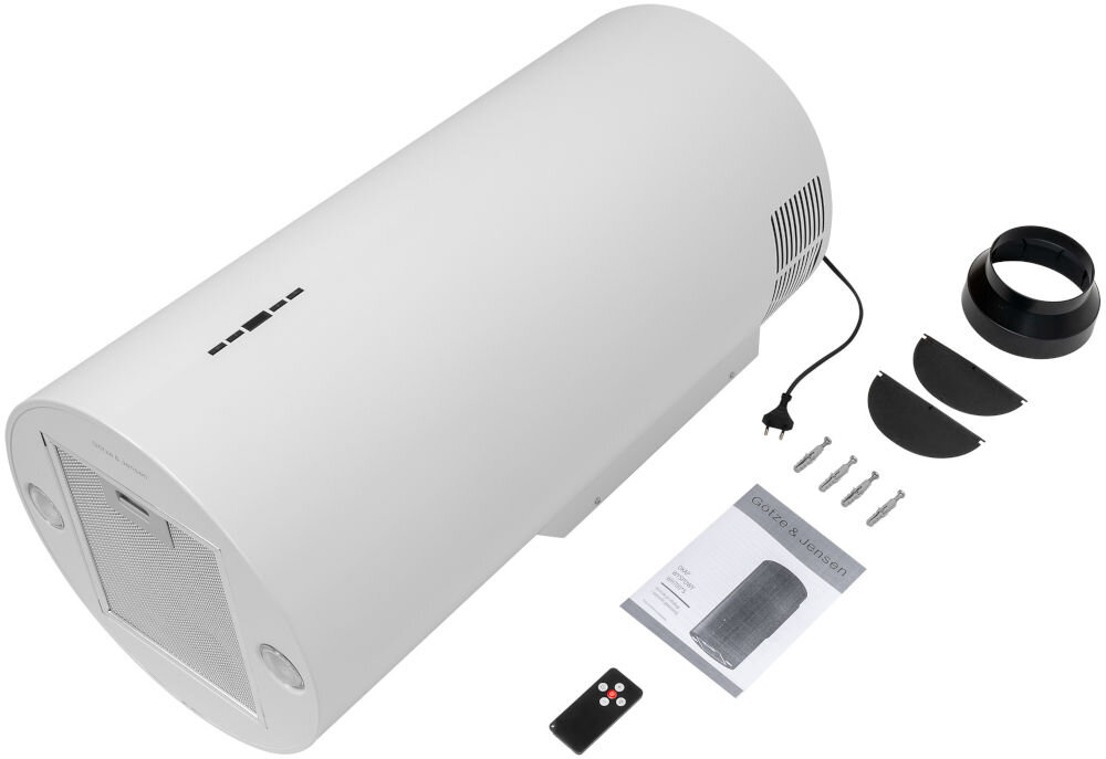 OKAP GOTZE & JENSEN WH701WS opakowanie zawartość zestaw okap pilot dokumentacja