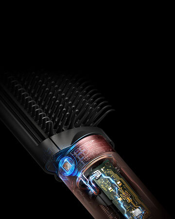Zbliżenie na elementy technologii wykorzystane do budowy multistylera Dyson Airwrap Coanda2x. Wersja mobile.