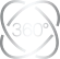 Ikona głowicy 360° SkinFlex, przedstawiające okrąg z numerem 360 w centralnej części, symbolizujące pełny zasięg lub perspektywę.