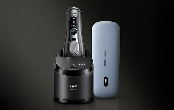 Maszynka do włosów z wyświetlaczem pokazującym różne ustawienia cięcia.