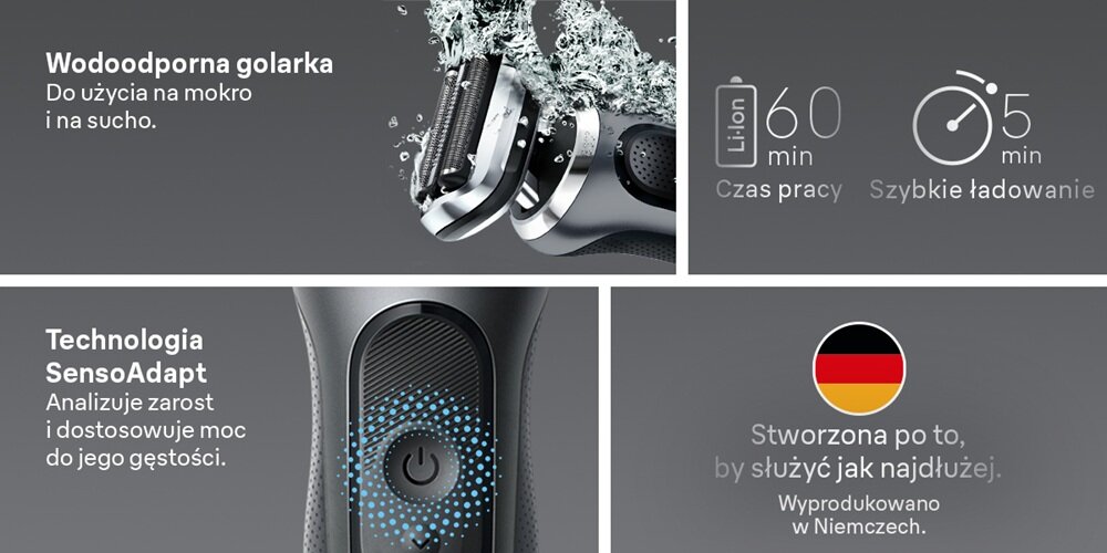 Golarka BRAUN 72-G1200S stacja czyszcząca 4 w 1, ładowanie, czyszczenie, optymalizacja ostrzy