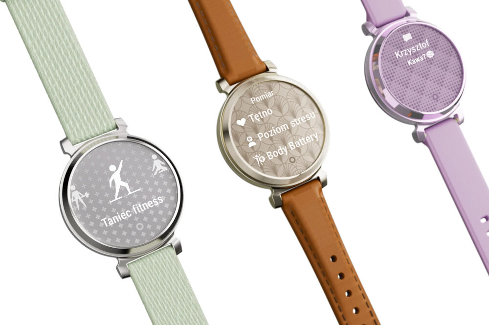 Smartwatch GARMIN Lily 2 ekran bateria czujniki zdrowie sport pasek ładowanie pojemność rozdzielczość łączność sterowanie krew puls rozmowy smartfon aplikacja