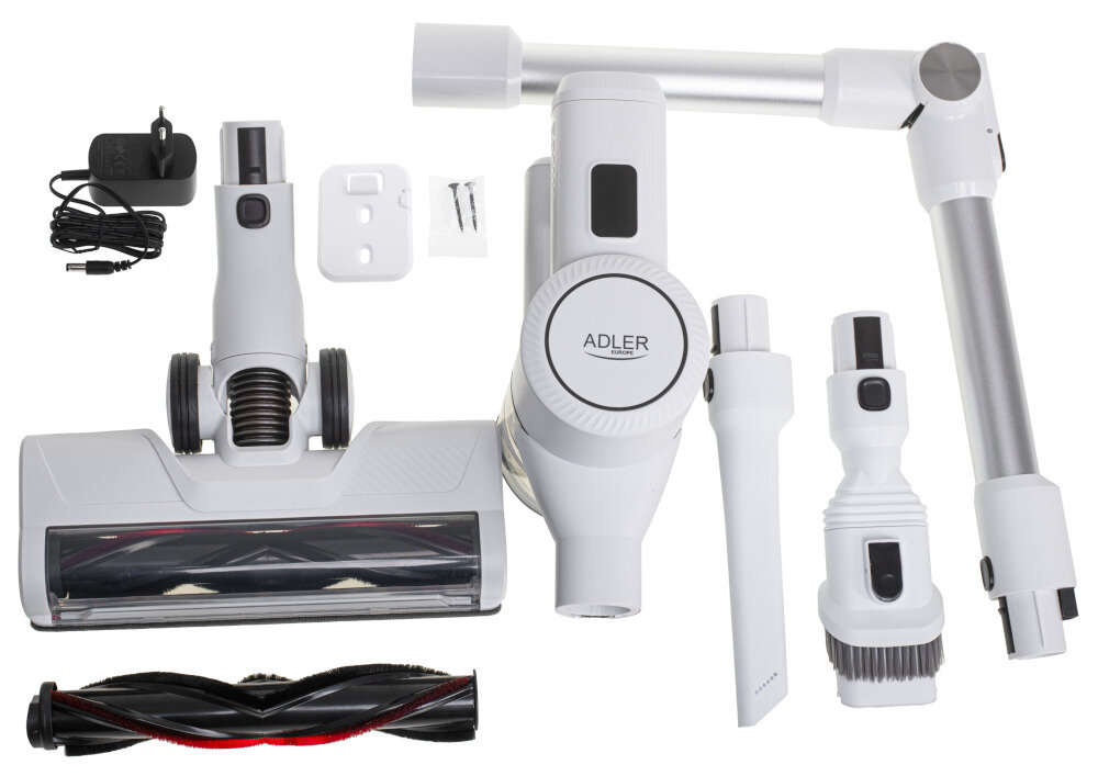 Odkurzacz ADLER AD 7060 Akcesoria do wielu zadań Elektroszczotka LED szczotka 2w1 dysza szczelinowa Wieszak ścienny lekka konstrukcja 1,95 kg