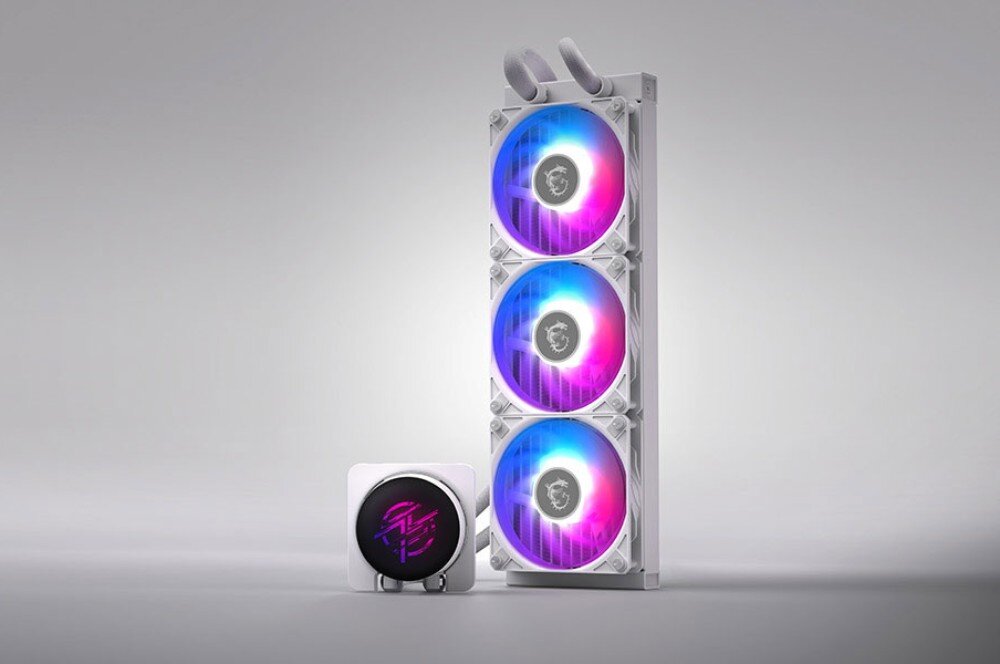 Chłodzenie wodne MSI MPG CoreLiquid P13 360 ARGB Chłodzenie wodne z podświetlanym blokiem i trzema wentylatorami na chłodnicy, opis