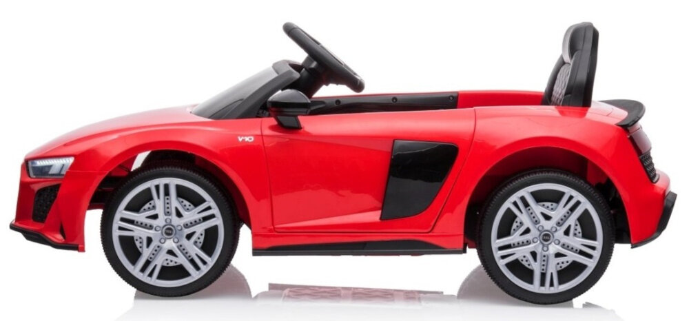 Samochód dla dziecka MILLY MALLY Audi R8 Spyder Czerwony metalowe osie kol kola srednica 21 cm trwalosc stbilnosc solidne wykonanie kol pianka EVA dluga zywotnosc duza odpornosc na uszkodzenia