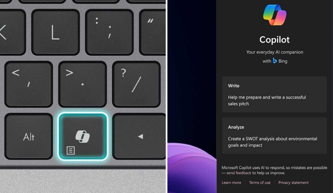 ASUS ExpertBook P1 z interfejsem Microsoft Copilot w Windows 11 - asystent AI wspierający produktywność w pracy