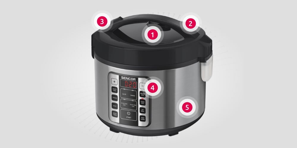 Odkurzacz ręczny SENCOR SVC 308BK Zawór Panel sterowania Uchwyt do przenoszenia