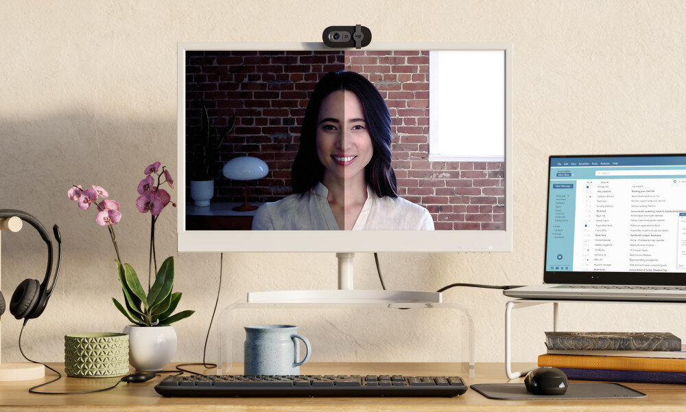 Kamera internetowa LOGITECH Brio 100 Full HD Grafitowy obraz rozdzielczość ostrość jasność balans dostosowanie